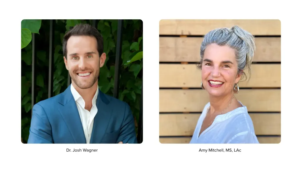 Photos of Dr. Josh Wagner, Chiropractor. And acupuncturist Amy Mitchell.