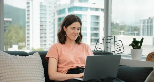 a therapist seated, working on their therapy intake form template