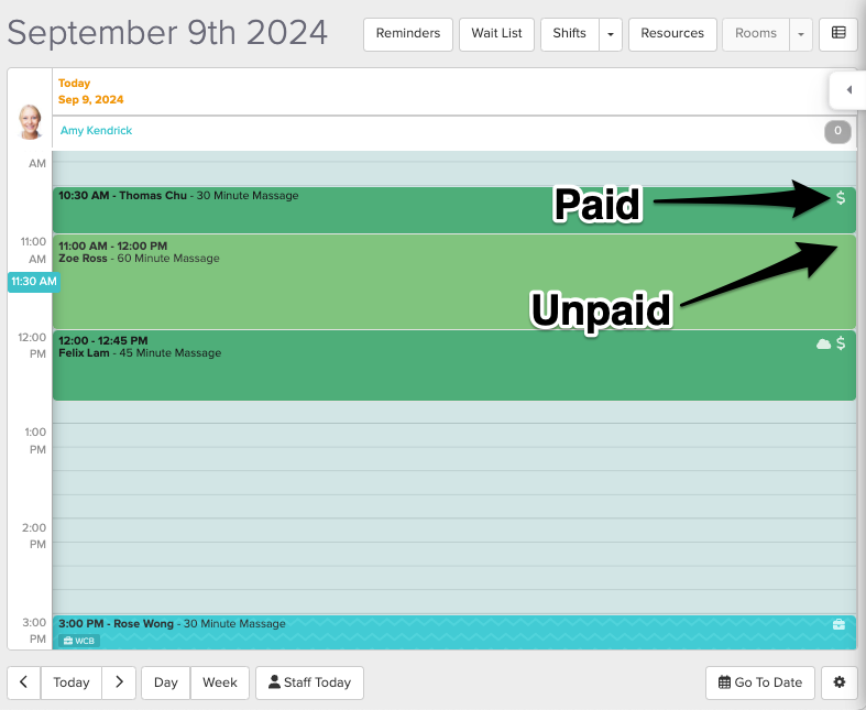 differentiating paid and unpaid states