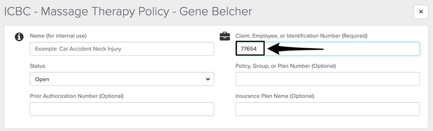 screenshot of where to enter in the claim identification number