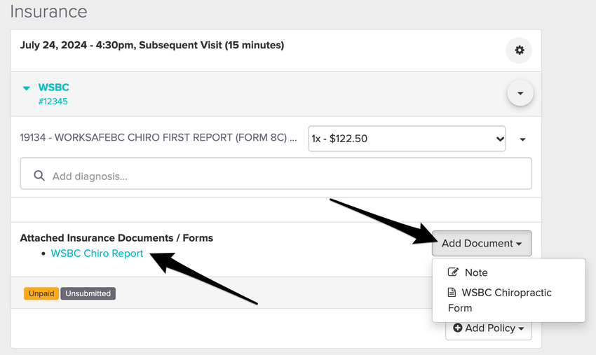 adding an 8c form to an insurance claim