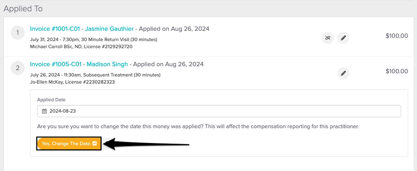 screenshot of the orange button and Jane's final confirmation