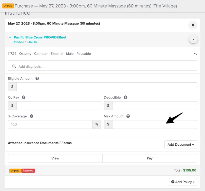 An image of the navigational steps to view the purchase window and update the Max Amount field