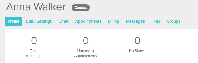 An image of where the contact badge appears within the patient's profile