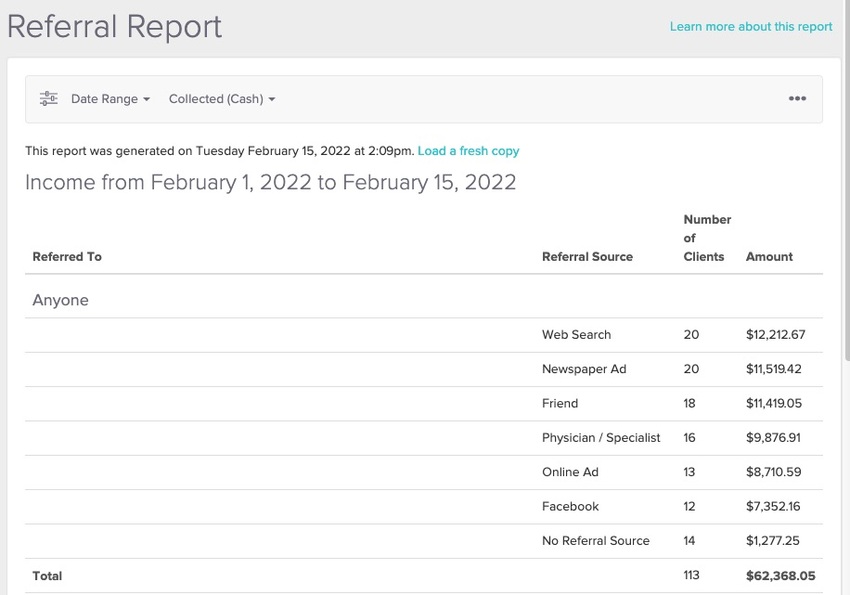 Referrals field