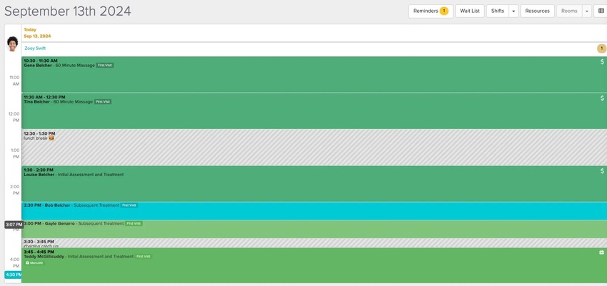 An image of an example schedule with an outlier