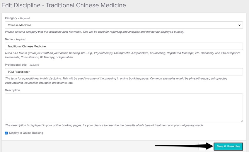 An image of where to view the sand and unarchive option