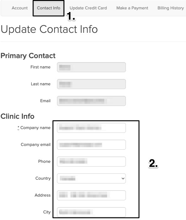 An image of which section you can update