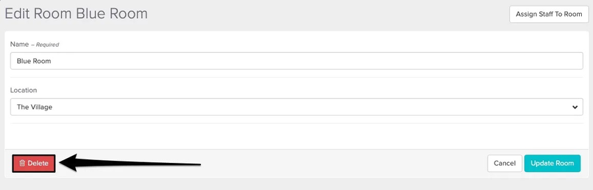 An image of where to view and click on the delete button