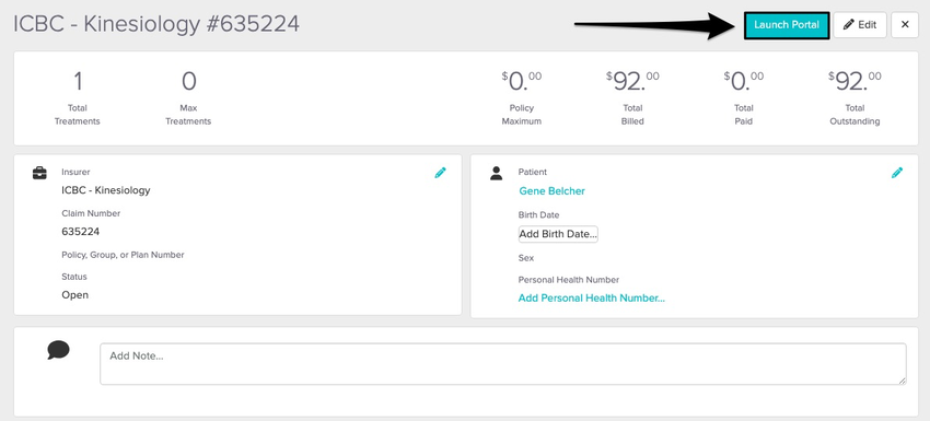 screenshot of where to find the launch portal button in the top right corner