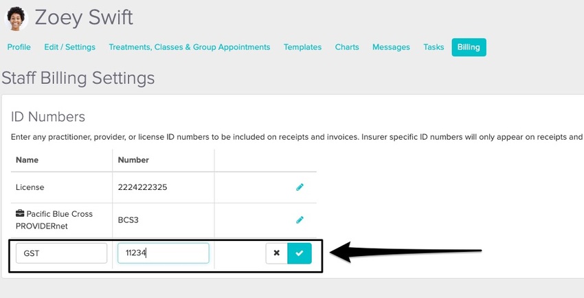 An image of the where to rename the ID number field and to add their ID number