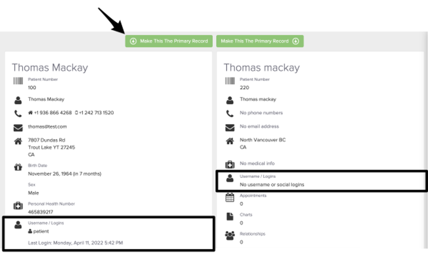 screenshot of profile similarities