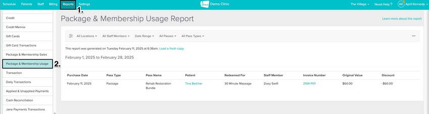 An image of where to go to find this report if the user has the appropriate access level