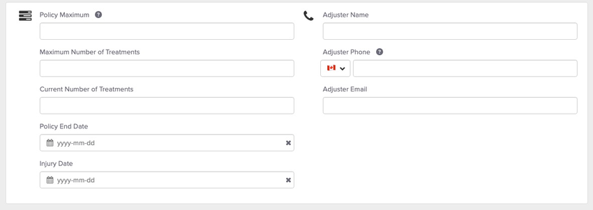 screenshot of where to enter the policy maximums when you scroll further down the same page