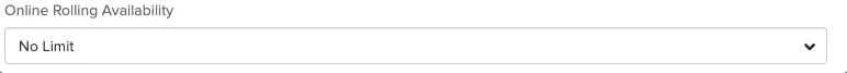 An image of what the online rolling availability setting looks like within the staff member's profile after they navigate to the online booking area