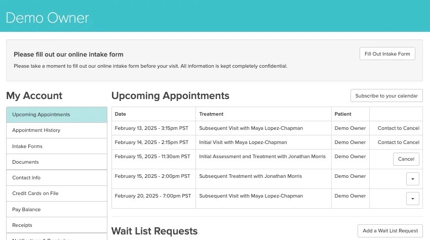 an image of what the appointment looks like outside of both the cancellation and grace periods