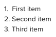 An image of what the clinic should type in to get a numbered list created