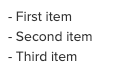 An image of what the clinic should type in to get a bulleted list created