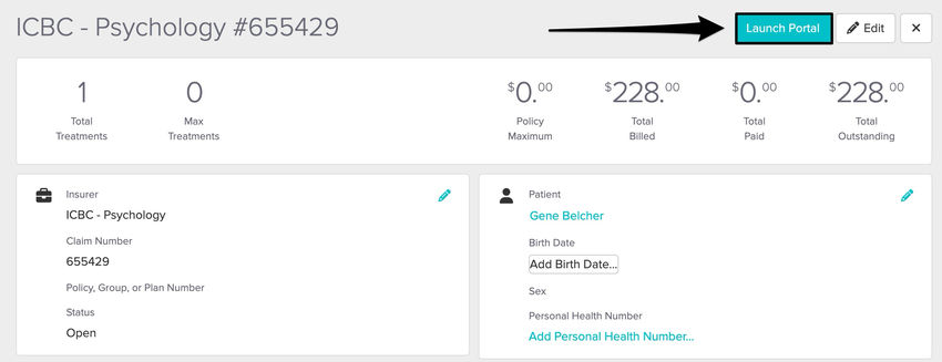 screenshot of where to view the launch portal button