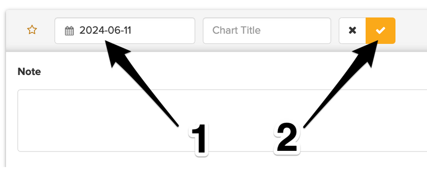 screenshot of editing date of chart entry