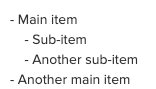An image of what the clinic should type in to get a nested list created