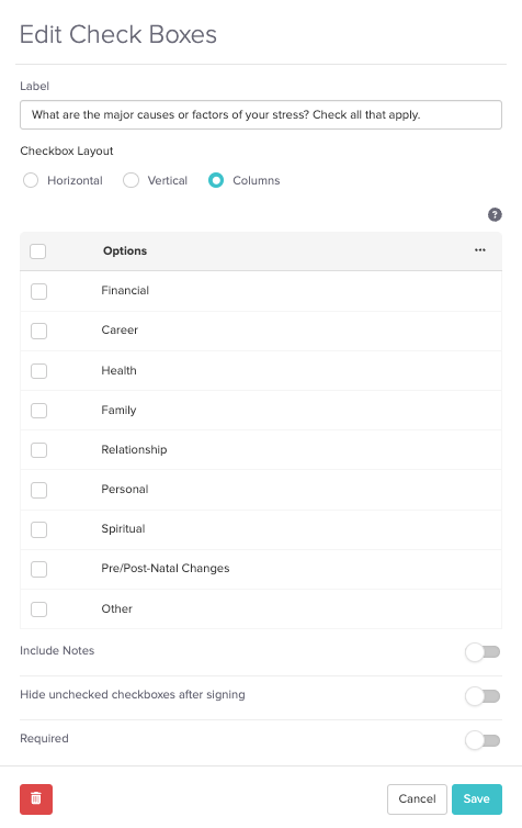 Modify form