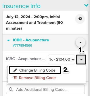 screenshot of navigational steps and where to find the dropdown arrow