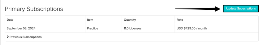 An image of the navigational steps and where to view and click on Change Subscription at the bottom of the page