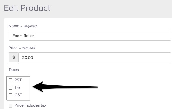 screenshot of where to deselect the tax