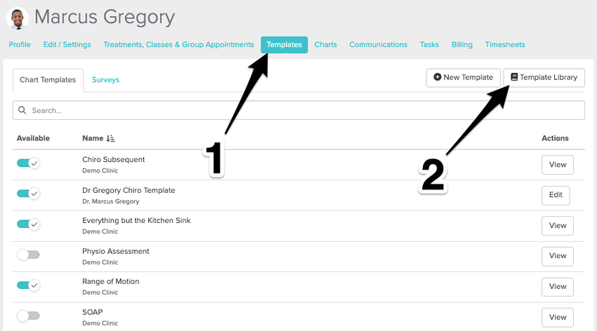 accessing the template library