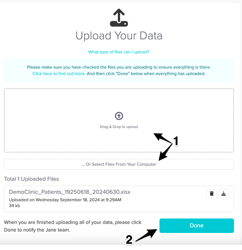 A picture of the Upload Folder in the scheduled Import settings
