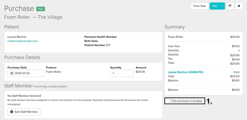 An image of where to view and click on the toggle to remove the tax