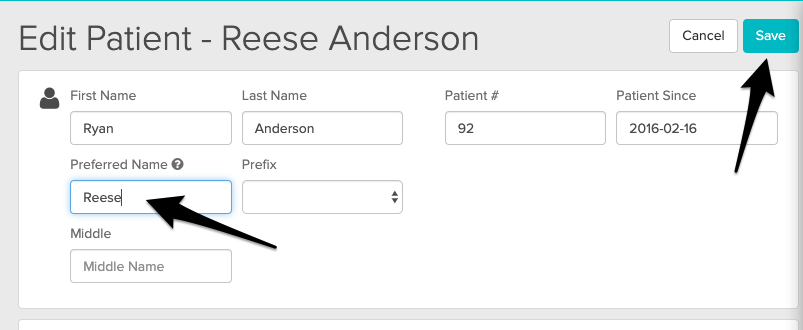 Change preferred name