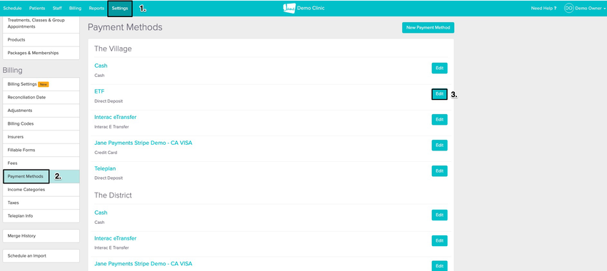 screenshot of the navigation