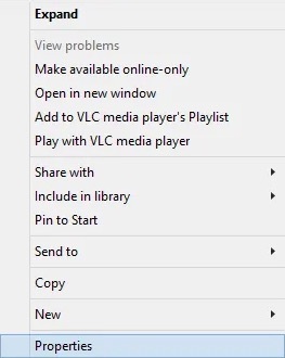 An image of what the dropdown menu looks like once you right click on the image