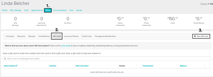 An image of the navigational steps to initiate the process of loading a gift card