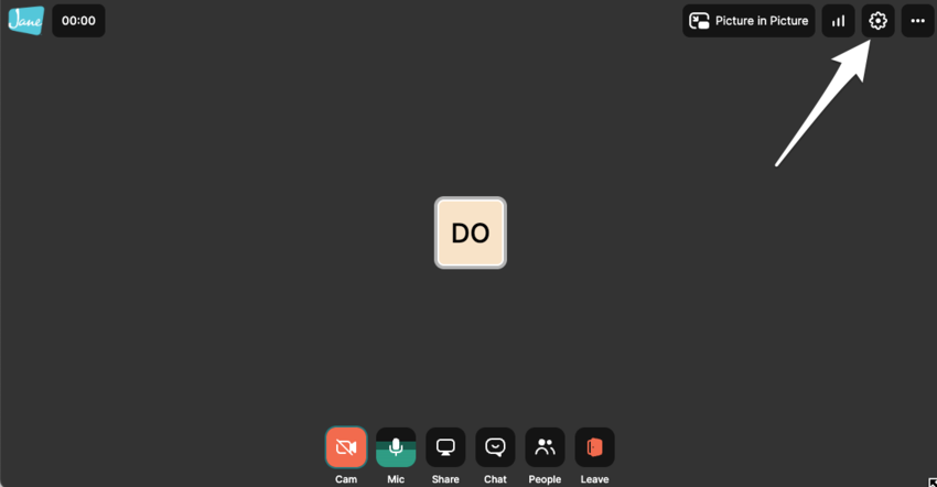 an image of where to view and click on the cogwheel icon in once you enter the online appointment