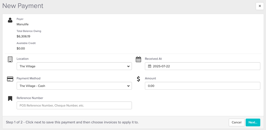 An image of what the new payment screen looks like and all of the different fields in order of how they're listed