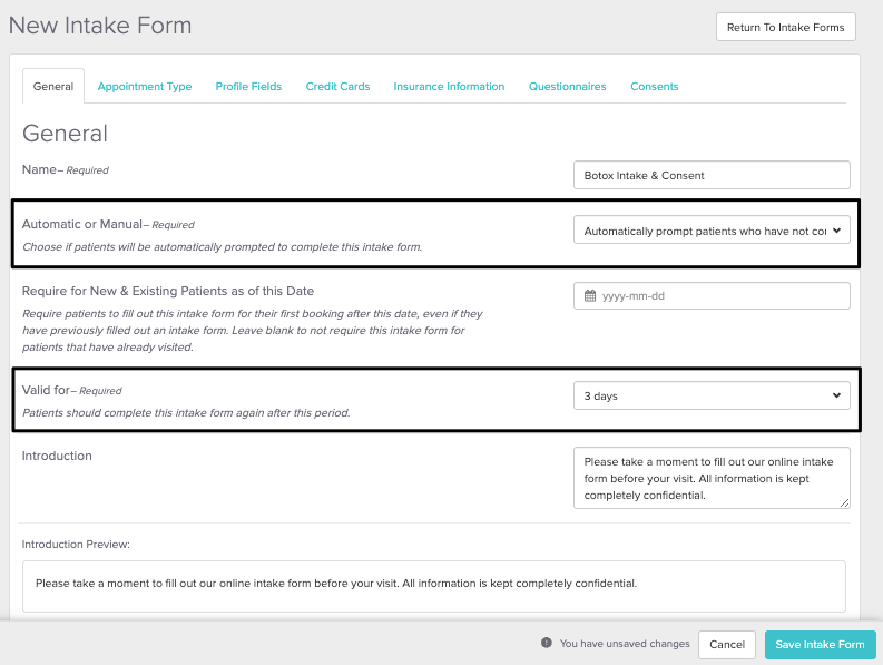 automatic consent forms