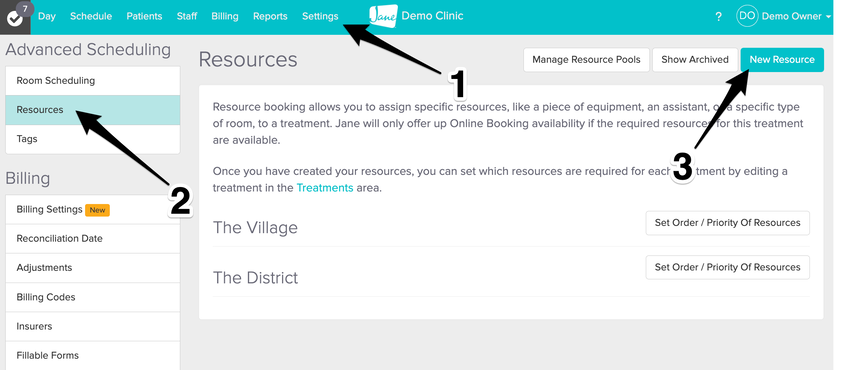 screenshot of creating a new Resource