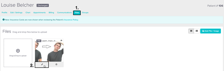 An image of the navigational steps to view and click on the pencil icon to update the visibility settings