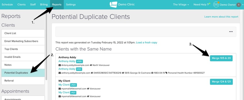 Potential duplicates field