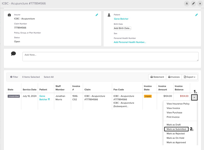 screenshot of navigational steps