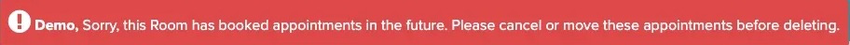 An image of what the error message will look like