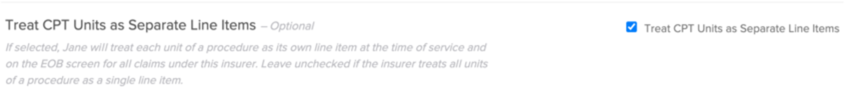 screenshot of the toggle within the new insurer page