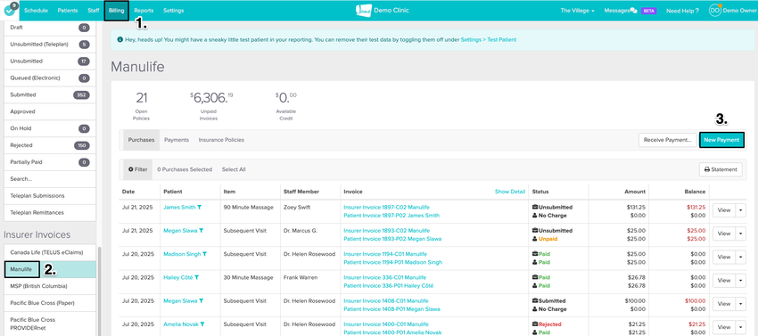 an image of the navigational steps and where to enter in the new payment