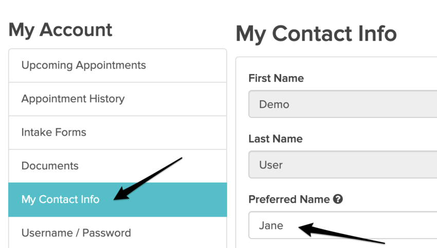 Updating contact info