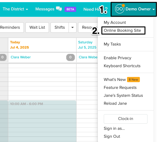 An image of the navigational steps to head over to the online booiking site