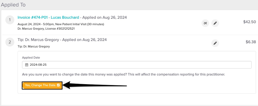 screenshot of the orange button where Jane asks for the final confirmation of the change