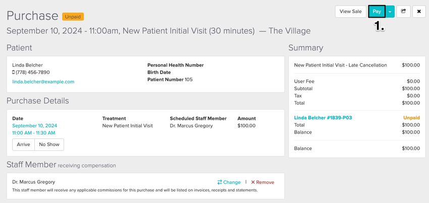An image of where to find the blue Pay button